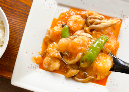 マンダリンのエビチリ